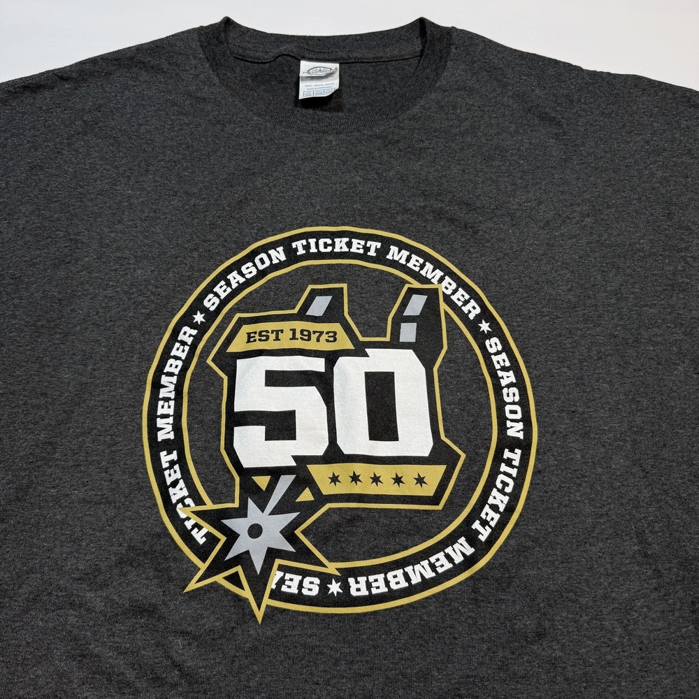 San Antonio Spurs Shirt Mens 2XL Gray NBA Basketball 50 Season Ticket Member - Picture 2 of 6